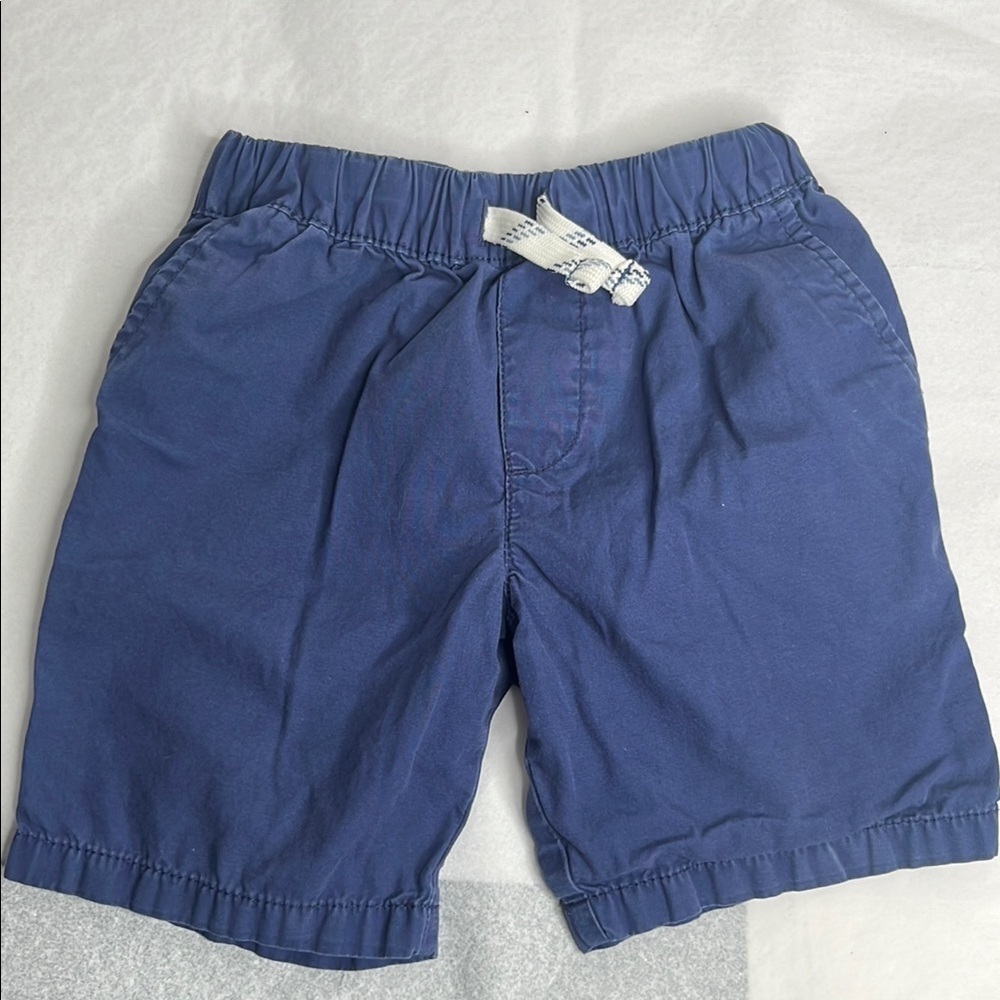 Blue Elastic Waist Shorts